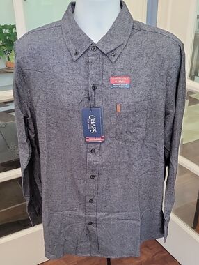 NWT -- CHAPS Performance Men's Long-Sleeve Button-Down Gray Shirt | Size: L